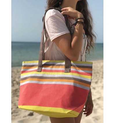 Strandtasche Strandtuch 5 farben klares nacart, grau, orange, braun und gelb